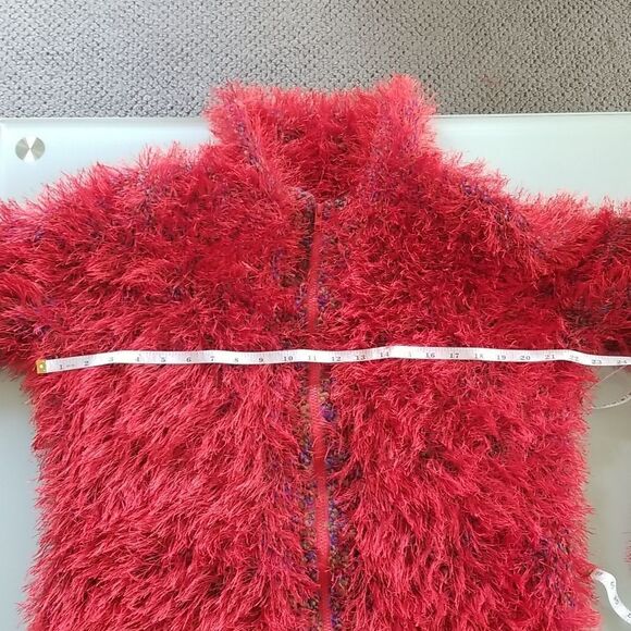 Hand Crafted Eyelash Yarn Fuzzy Hooded Jacket - Picture 5 of 7
